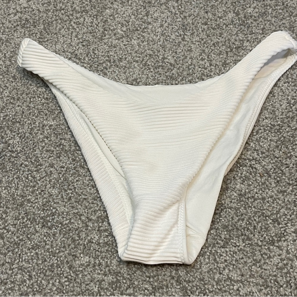 SeaFolly Essentials High Cut Pant - Ribbed White Size 8
